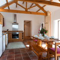 Living area and woodburner in the cottage